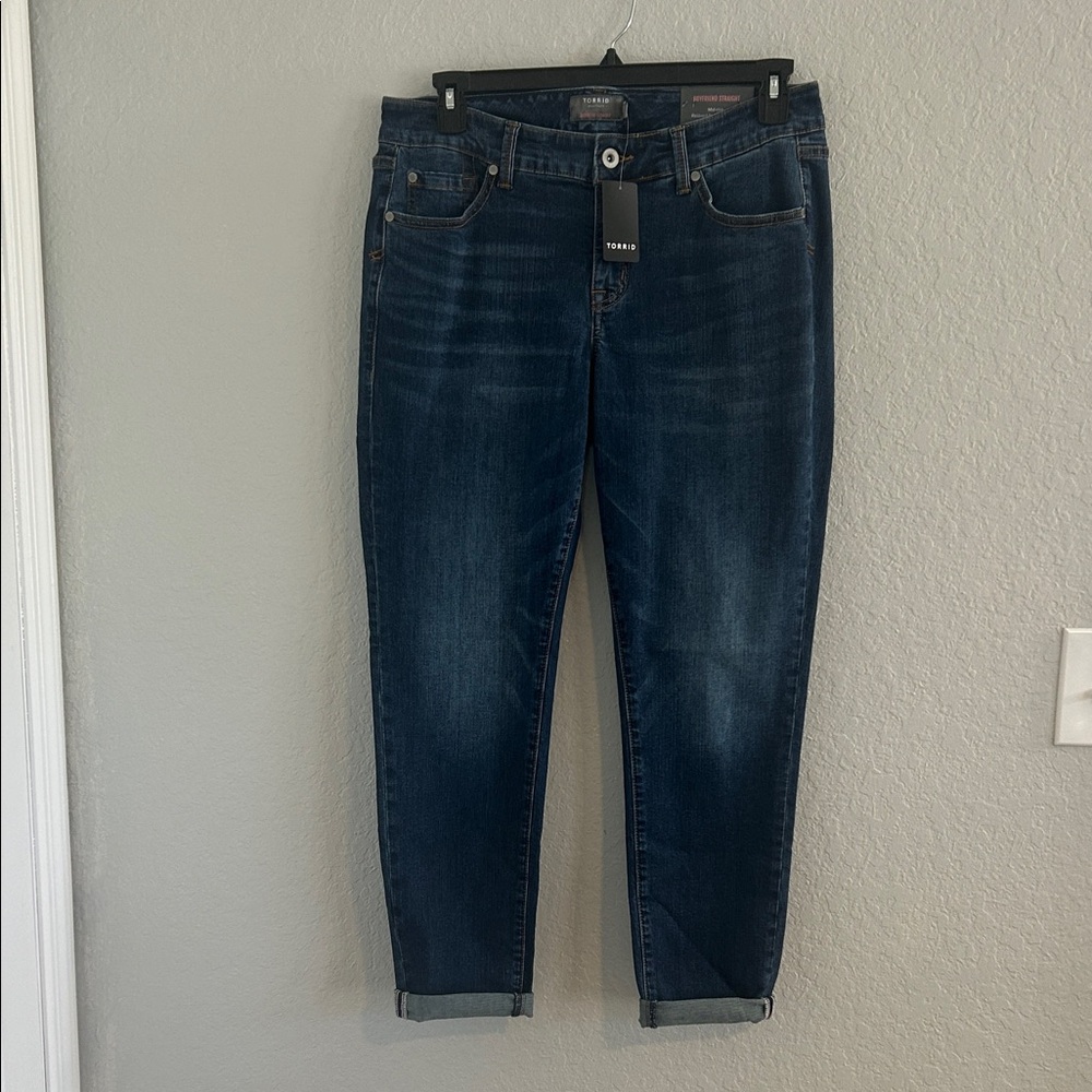 Torrid Boyfriend straight mid-rise Deep Indigo Jeans